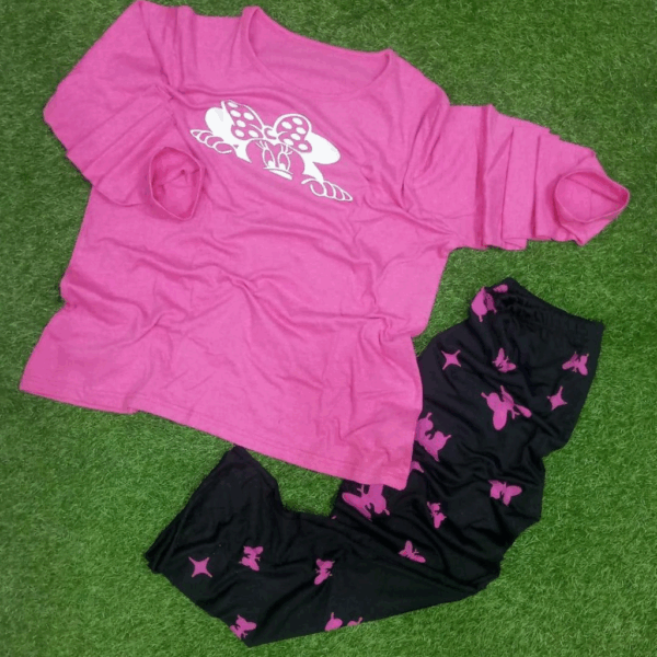 2 Pcs Ladies Stitched Printed Night Dress