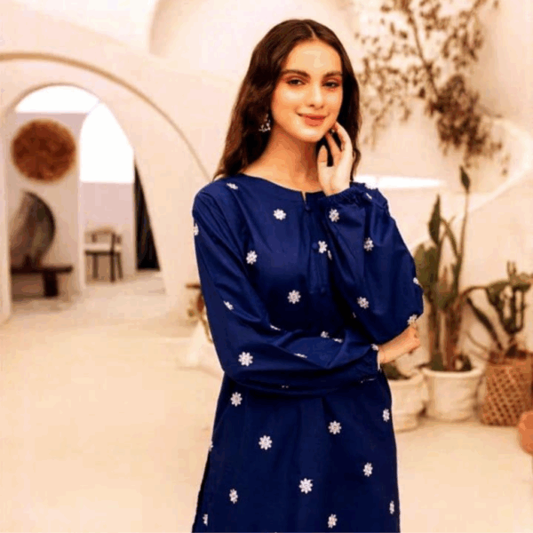 2 Pcs Ladies Unstitched Embroidered Dress