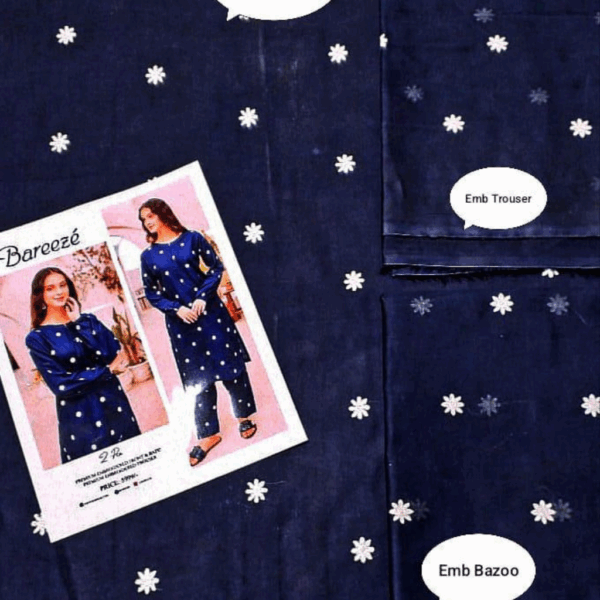 2 Pcs Ladies Unstitched Embroidered Dress