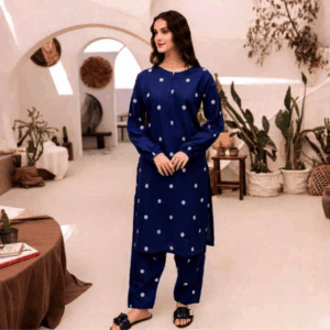 2 Pcs Ladies Unstitched Embroidered Dress