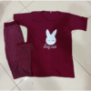 2 Pcs Printed Cotton Jersey Ladies Night Dress