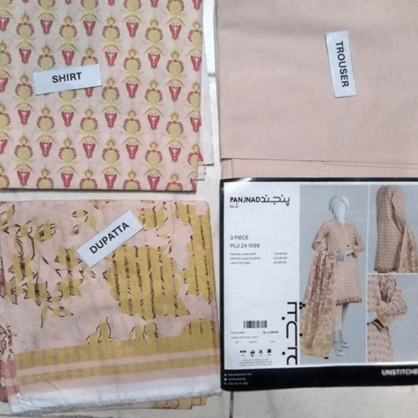 3 Pcs Ladies Unstitched Lawn
