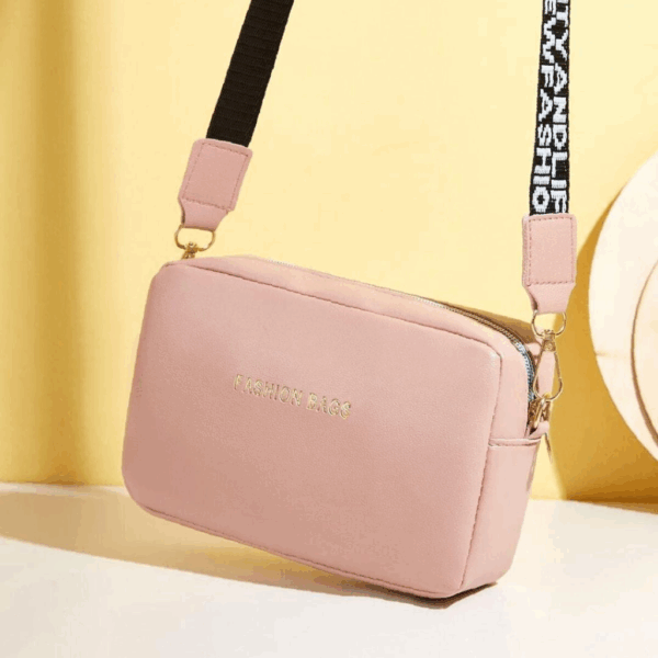 Chic Pink PU Leather Crossbody Bag For Girls