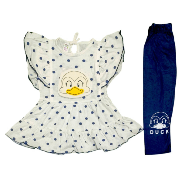 2 Pcs Girls Blended Printed Shirt And Trouser