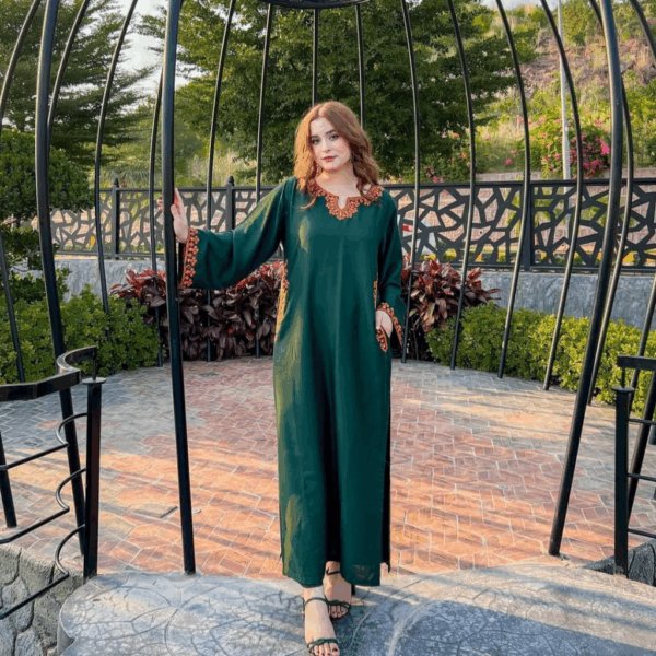 Ladies Embroidered Linen Dress
