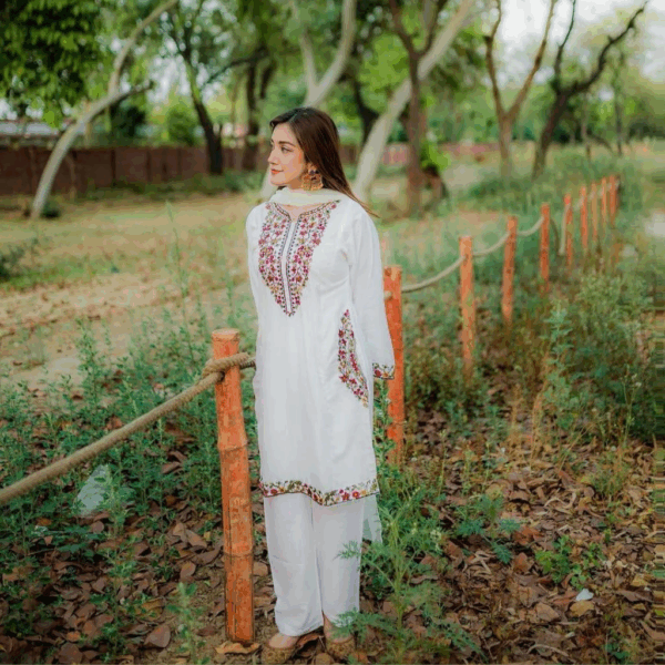 Stitched Embroidered Linen Dress