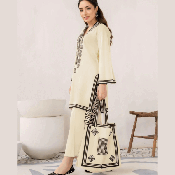 Printed Dress With Handbag
