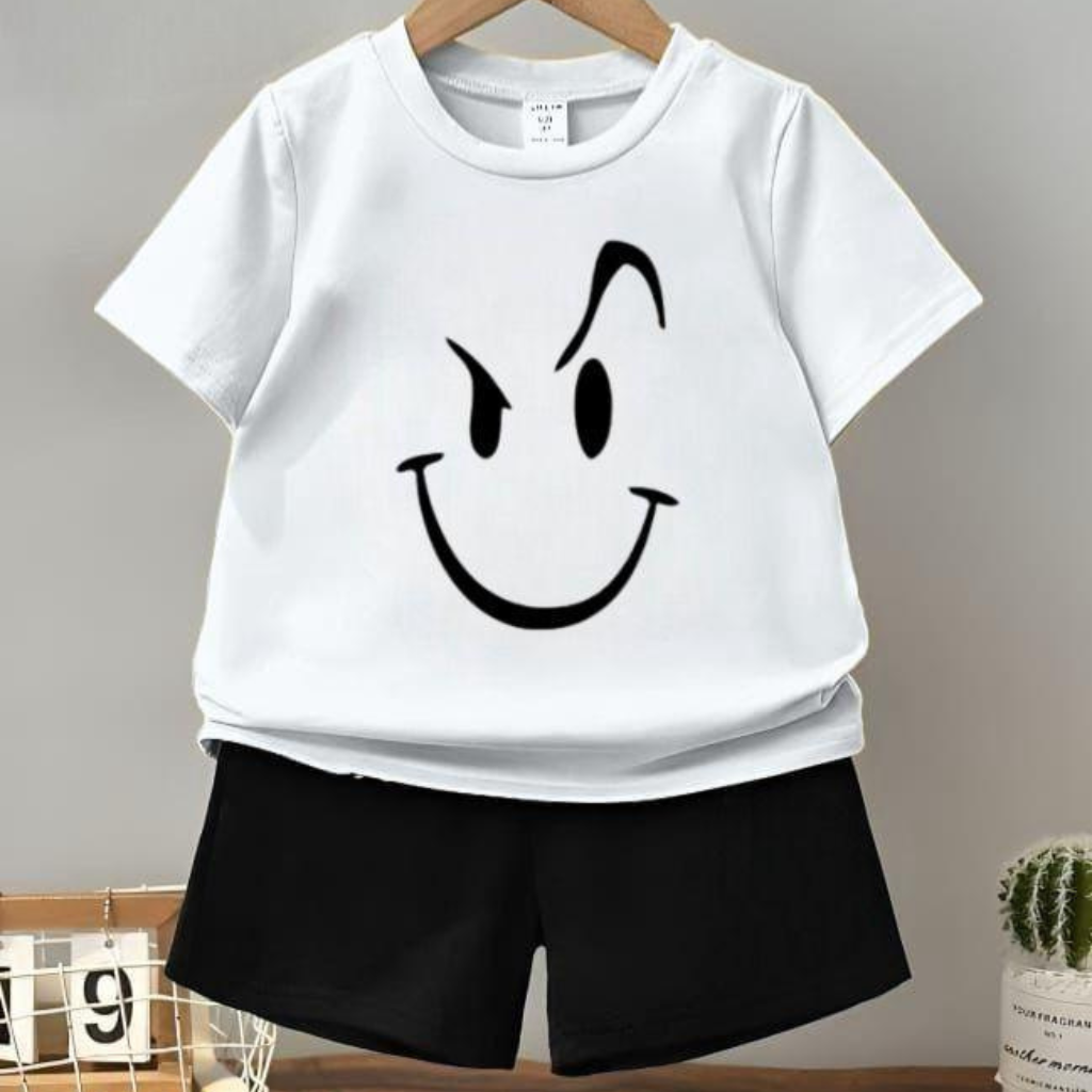2 Pcs Unisex Cotton Jersey T-Shirt and Shorts