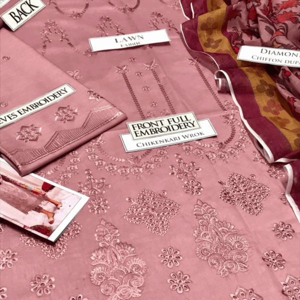 Unstitched Chikankari Embroidered Dress