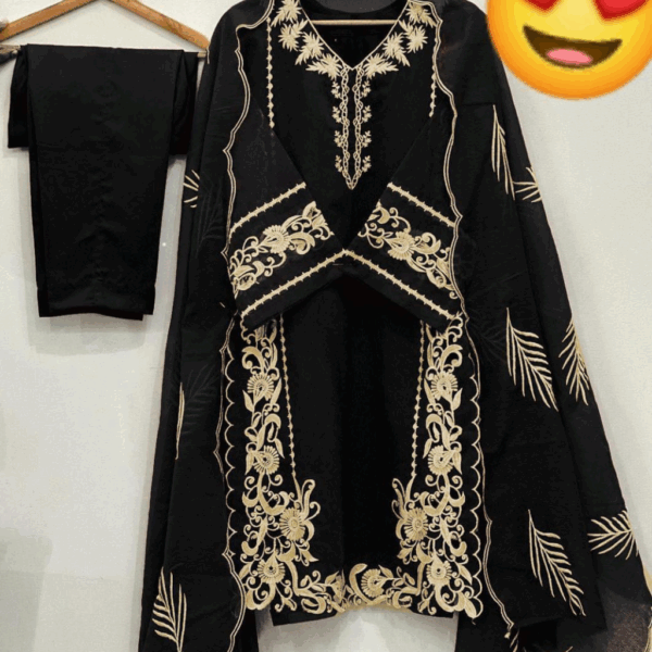 Stitched Embroidered Organza Dress