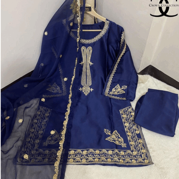Shamoz Silk Embroidered Dress