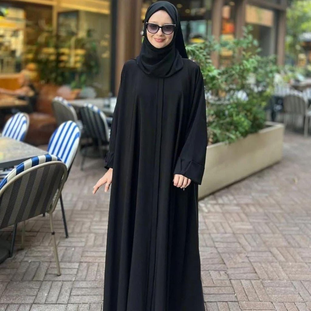 Georgette Plain Classic Abaya With Stoller