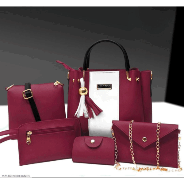 Ladies PU Leather Plain Hand Bag Set