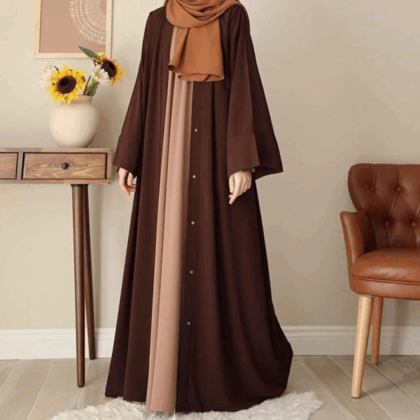 Women's Brown Georgette Abaya