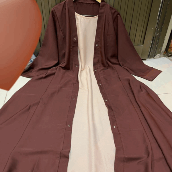 Women's Brown Georgette Abaya