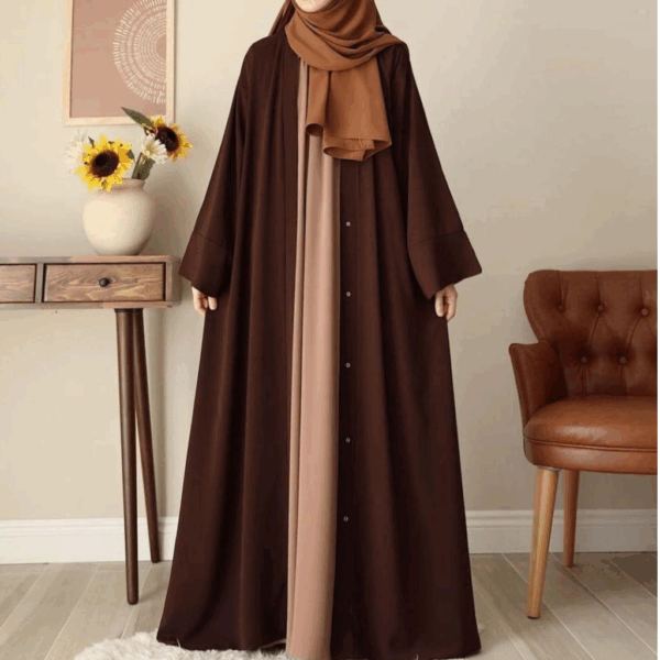 Women's Brown Georgette Abaya