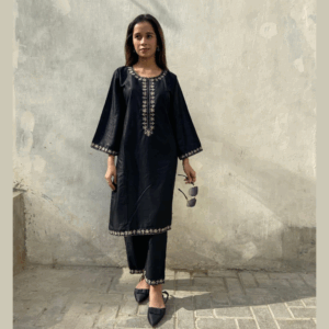 Women Linen Embroidered Dress