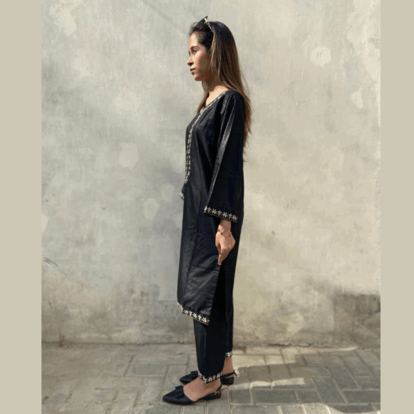 Women Linen Embroidered Dress