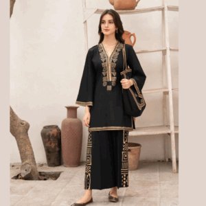 Embroidered Dress With Bag