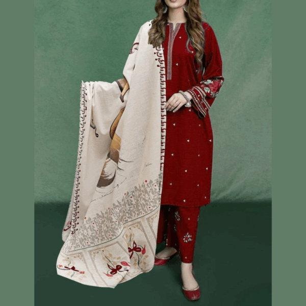 Ladies Unstitched Embroidered Dress
