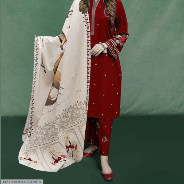 Ladies Unstitched Embroidered Dress