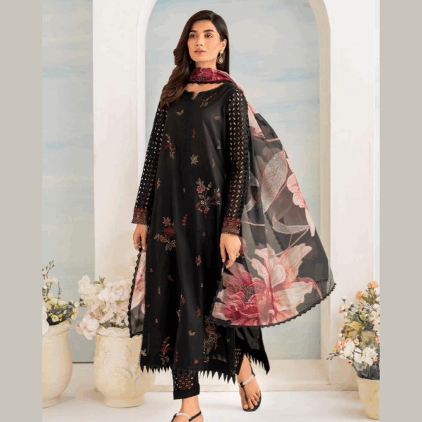 women Unstitched Embroidered Dress
