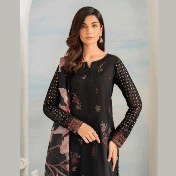 women Unstitched Embroidered Dress