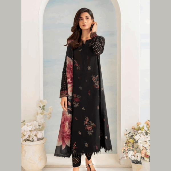 women Unstitched Embroidered Dress
