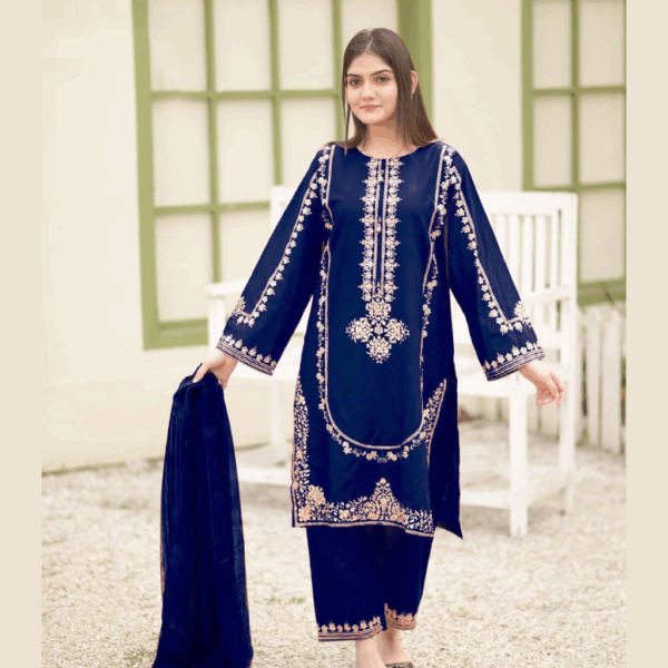Women Stitched Embroidered Frock