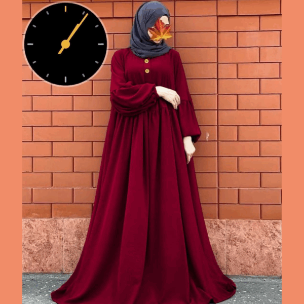 Maroon Georgette Maxi Abaya