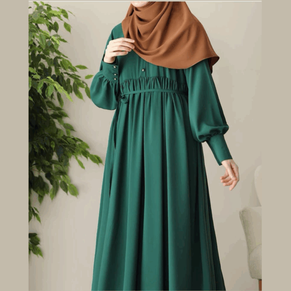 Elegant Green Georgette Abaya
