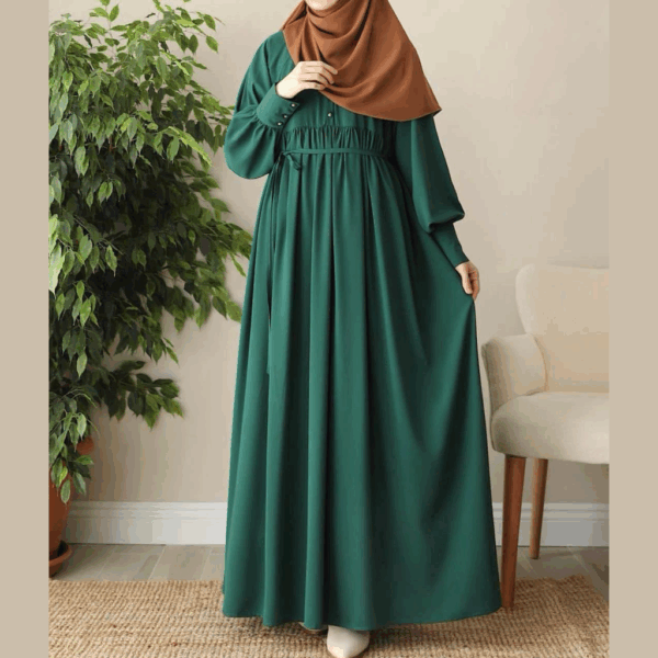 Elegant Green Georgette Abaya
